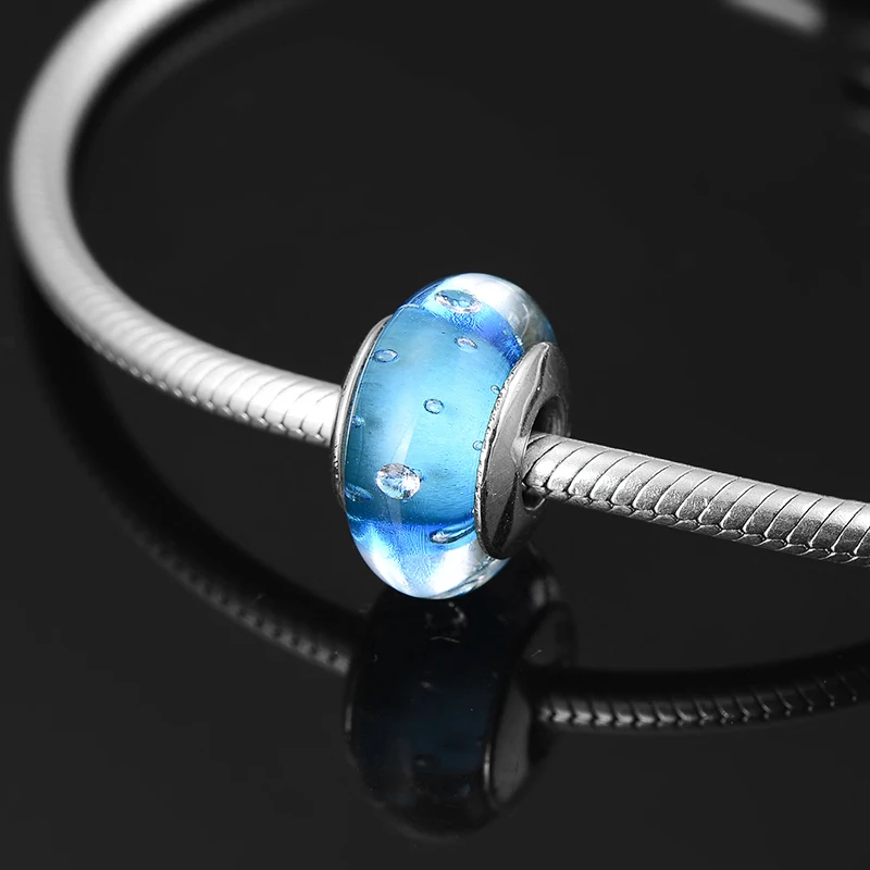 Hot 925 Sterling Silver clear round blue bubble European Murano Glass Beads Fit Original europeu Charms Bracelet Jewelry making
Hot 925 Sterling Silver clear round blue bubble European Murano Glass Beads Fit Original europeu Charms Bracelet Jewelry making