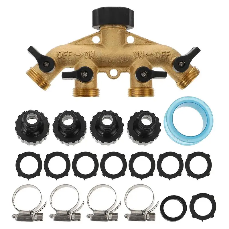 1 Set Brass 4 Way Hose Adapter Garden Hose Splitter 3/4 Inch Hose Connector Outdoor Garden Four-Way Pure Copper Ball Valve
1 Set Brass 4 Way Hose Adapter Garden Hose Splitter 3/4 Inch Hose Connector Outdoor Garden Four-Way Pure Copper Ball Valve