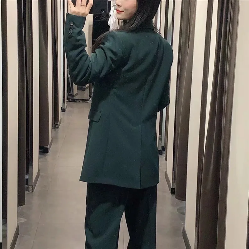 PSEEWE Za 2021 Dark Green Blazer Woman Spring Jacket Long Sleeve Elegant Office Wear Female Suit Buttoned Women Blazer Set
PSEEWE Za 2021 Dark Green Blazer Woman Spring Jacket Long Sleeve Elegant Office Wear Female Suit Buttoned Women Blazer Set