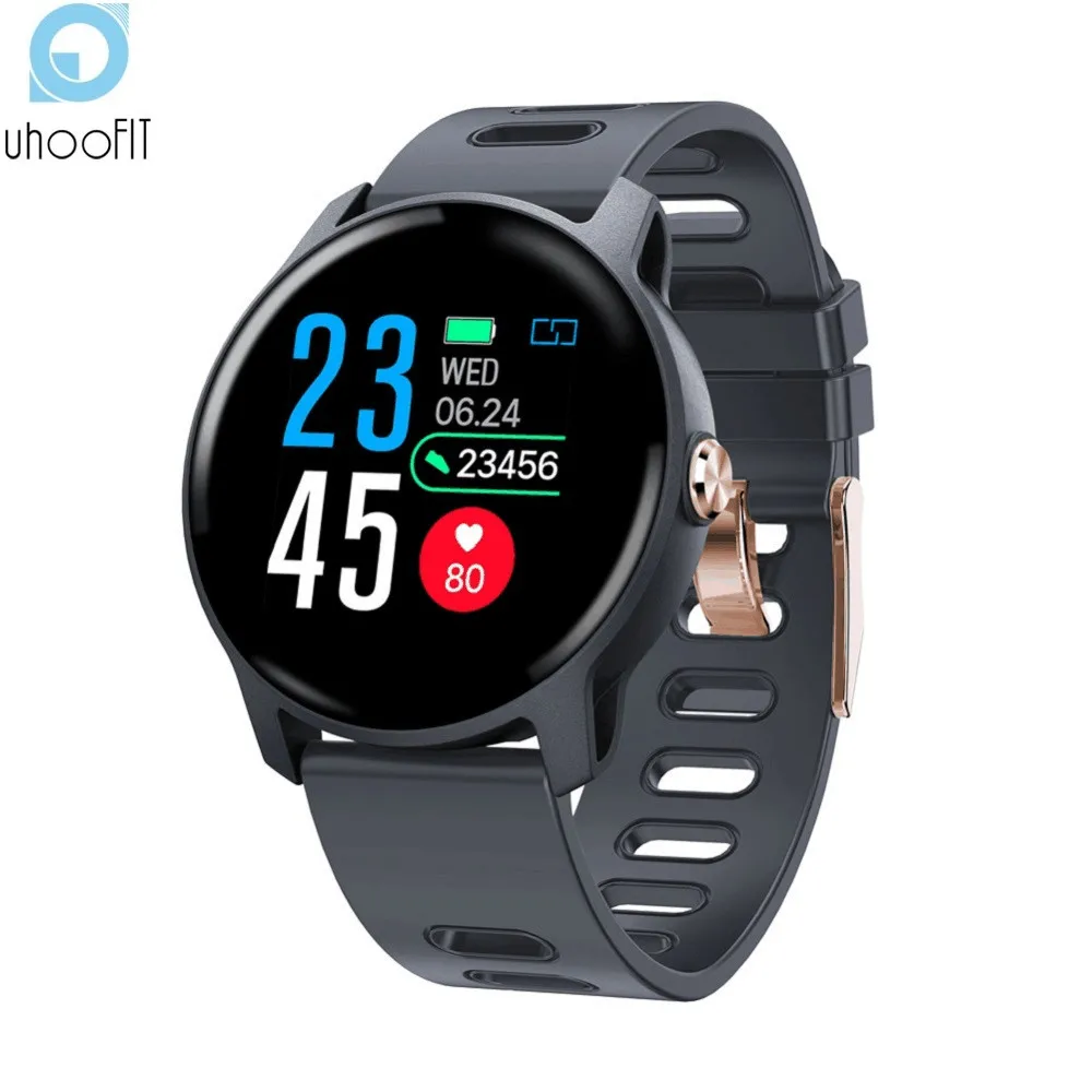 UHOOFIT IP68 Водонепроницаемые мужские Смарт часы фитнес браслет монитор сердечного