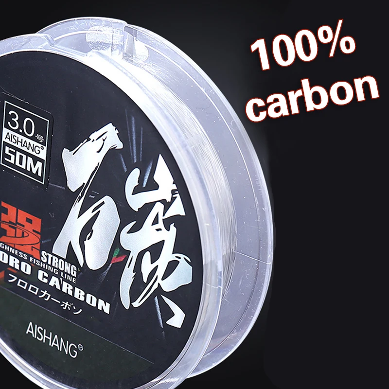 50M 100% Carbon Fishing Line Fluocarbon pesca Fiber Leader Line Japan precursor Super Strong fishing equipment 0.12-0.5mm
50M 100% Carbon Fishing Line Fluocarbon pesca Fiber Leader Line Japan precursor Super Strong fishing equipment 0.12-0.5mm