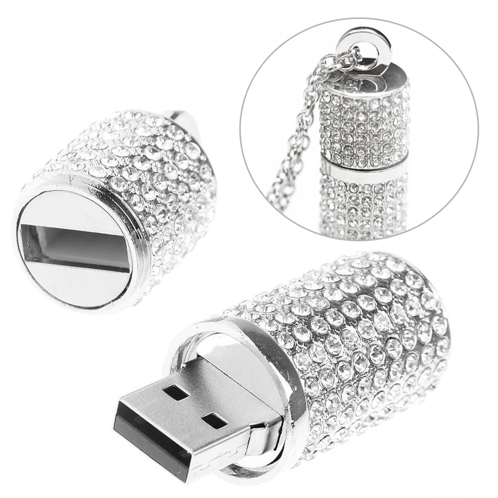16GB Flash Drive Novelty Crystal Rhinestone Cylinder USB 2.0 Flash Key Pen Mini Drive Memory Stick Great For Gift Silver
16GB Flash Drive Novelty Crystal Rhinestone Cylinder USB 2.0 Flash Key Pen Mini Drive Memory Stick Great For Gift Silver
