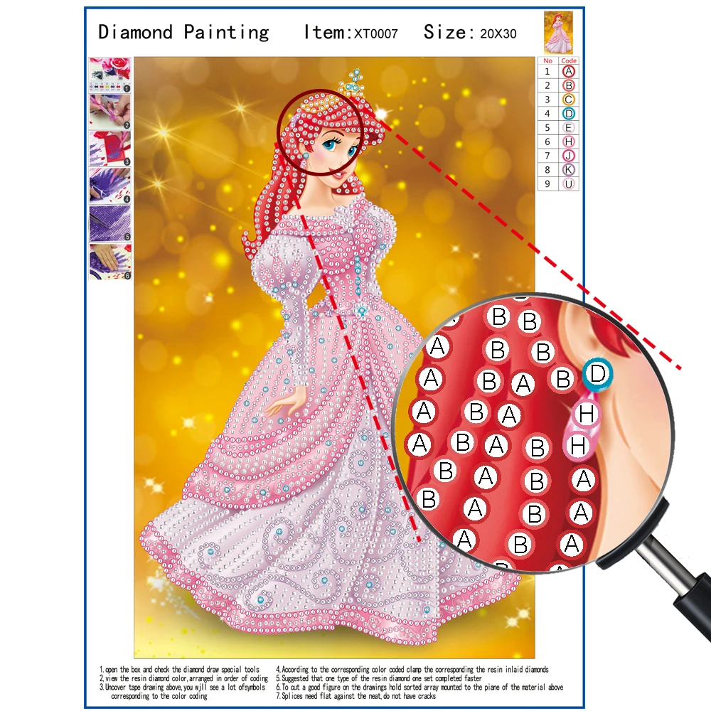 Алмазная 5D картина Диснеевские принцессы маленькая Русалочка Ариэль вышивка