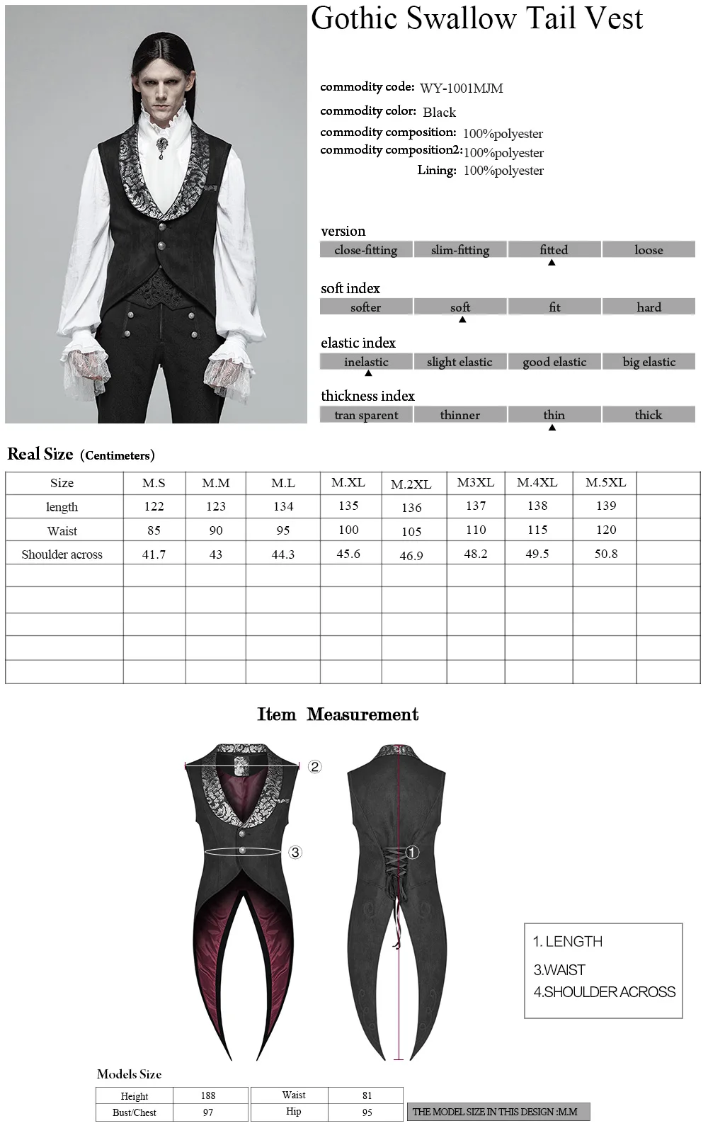 PUNKRAVE Men's Gothic Swallowtail Vest Coat Victorian Dark Pattern Jacquard Slim Fit Banquet Party Tuxedo Waistcoat
PUNKRAVE Men's Gothic Swallowtail Vest Coat Victorian Dark Pattern Jacquard Slim Fit Banquet Party Tuxedo Waistcoat