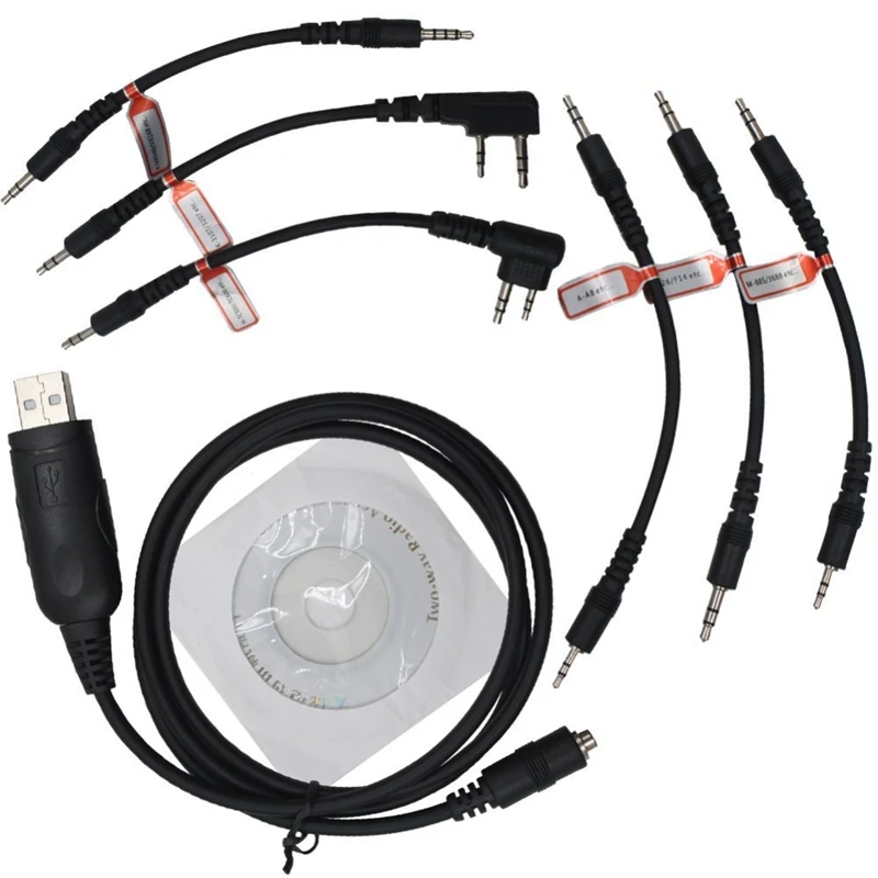 6 в 1 Usb кабель программирования для Motorola Hyt Icom Baofeng Puxing Kenwood Yaesu Walkie Talkie радио Дата