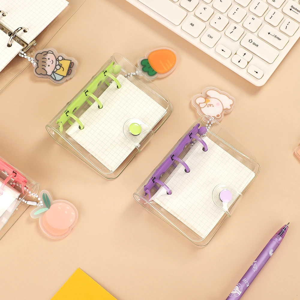 Creative Cute Transparent 3 ring Mini Loose-leaf Hand Book Student Portable Notebook ring binder Kawaii School Supplies
Creative Cute Transparent 3 ring Mini Loose-leaf Hand Book Student Portable Notebook ring binder Kawaii School Supplies