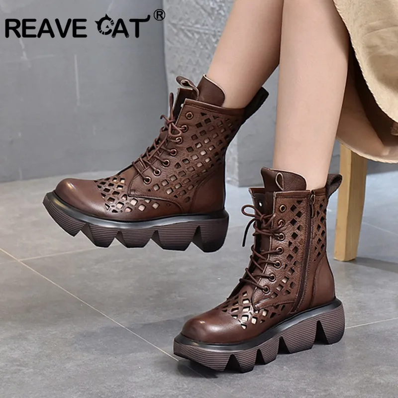 REAVE CAT Women Sandals Genuine Leather Summer 2021 New Lace-Up Retro Casual Handmade Concise Hollow Leisure Ladies Sandals
REAVE CAT Women Sandals Genuine Leather Summer 2021 New Lace-Up Retro Casual Handmade Concise Hollow Leisure Ladies Sandals