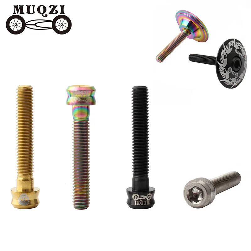 MUQZI Bicycle Headset Cap Screw M6x30/35 Titanium Alloy Stem Top Cap Bolt Mtb Road Fixed Gear Bike Accessories
MUQZI Bicycle Headset Cap Screw M6x30/35 Titanium Alloy Stem Top Cap Bolt Mtb Road Fixed Gear Bike Accessories