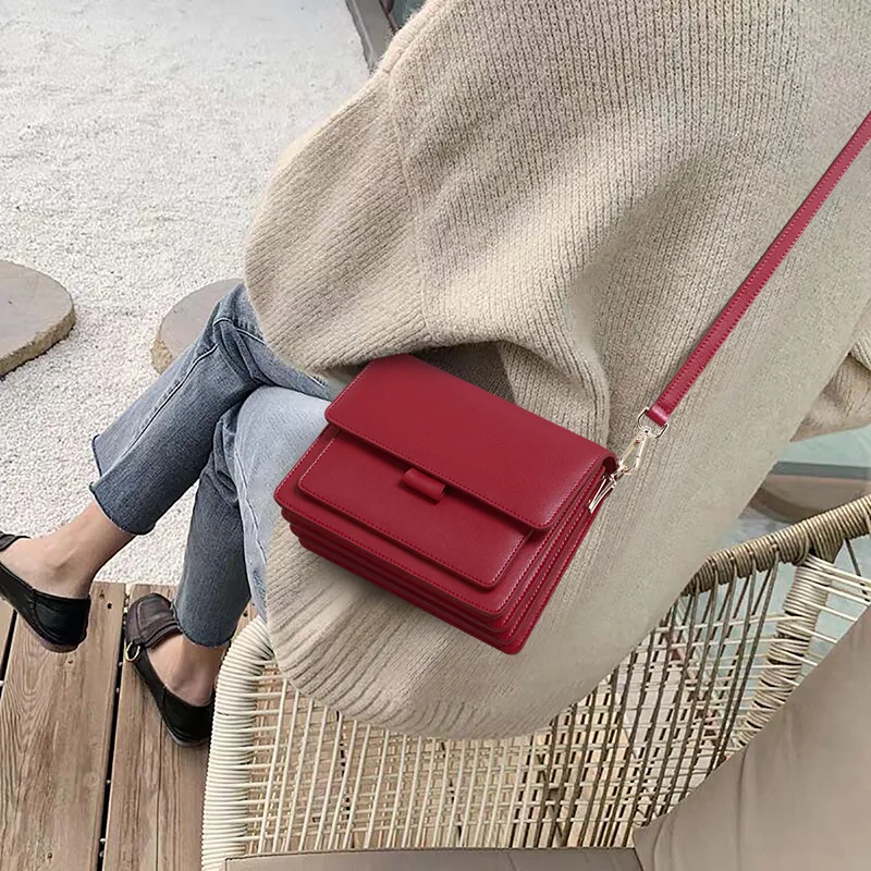 Small Square Bag Trendy Real Leather Handbags All-match Tide Casual Messenger Shoulder Bag With Adjustable Shoulder Strap LB060
Small Square Bag Trendy Real Leather Handbags All-match Tide Casual Messenger Shoulder Bag With Adjustable Shoulder Strap LB060