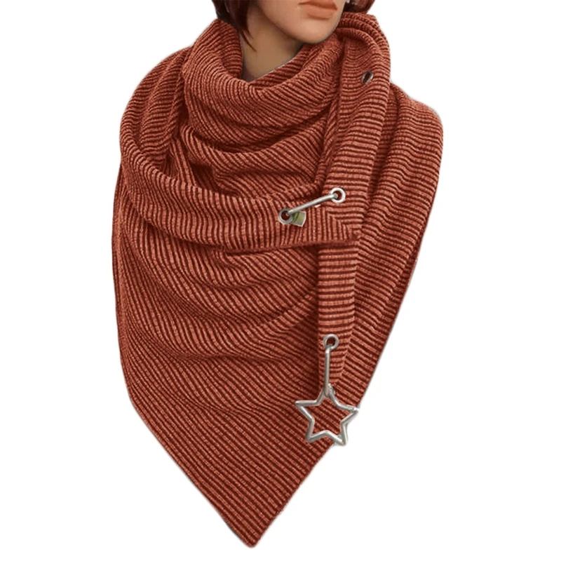 Women Winter Warm Large Scarf with Button Star Pendant Solid Color Shawl Wrap
Women Winter Warm Large Scarf with Button Star Pendant Solid Color Shawl Wrap