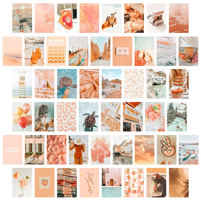 50Pcs Peach Beach Aesthetic Picture for Wall Collage Boho Style Print Kits Teal Color Living Room Dorm Decorations for Girls
50Pcs Peach Beach Aesthetic Picture for Wall Collage Boho Style Print Kits Teal Color Living Room Dorm Decorations for Girls