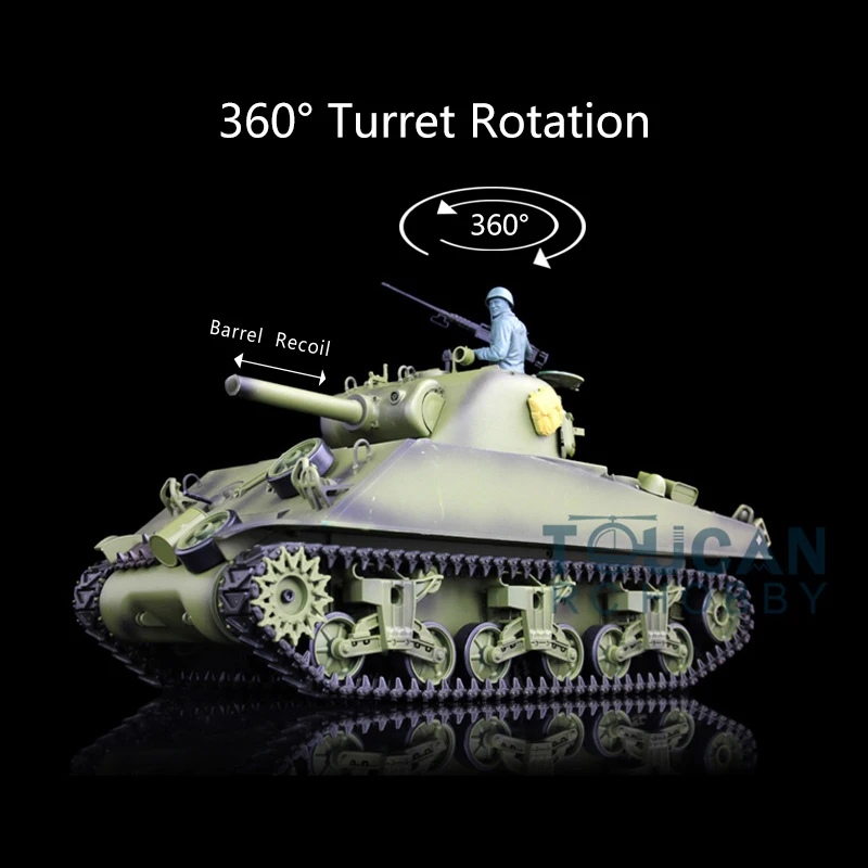 US Stock Gifts 1/16 TK7.0 Heng Long Plastic 3898 M4A3 Sherman Remote Control Tank with 360° Turret Barrel Recoil TH17668-SMT5
US Stock Gifts 1/16 TK7.0 Heng Long Plastic 3898 M4A3 Sherman Remote Control Tank with 360° Turret Barrel Recoil TH17668-SMT5