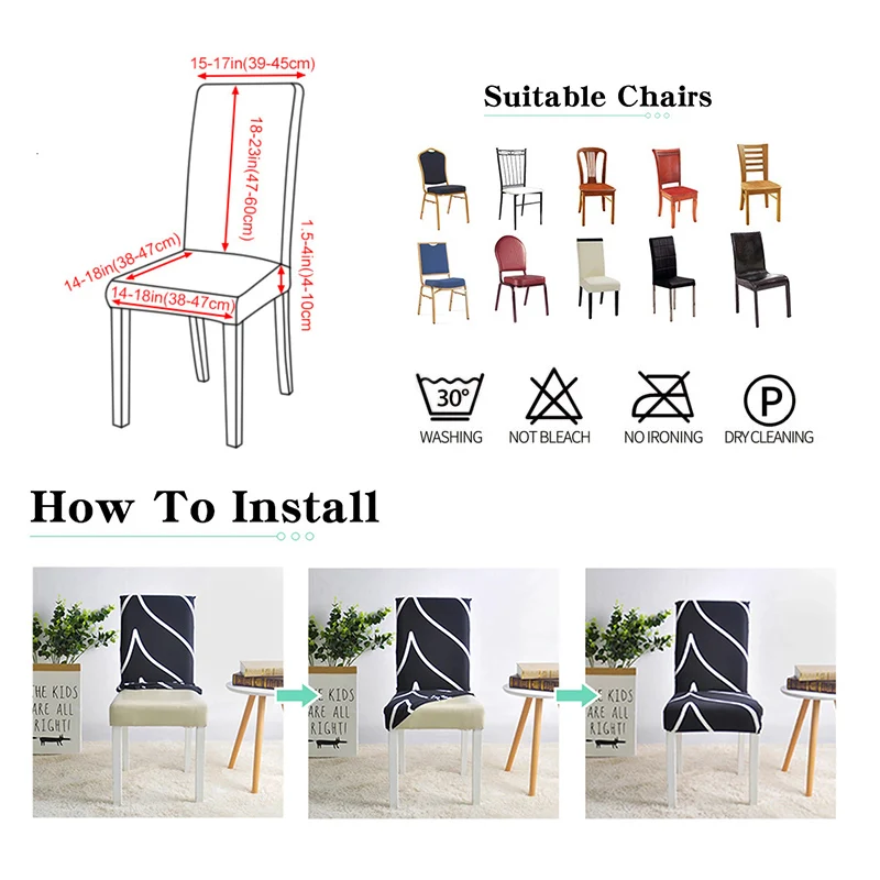 Spandex Stretch Printing Chair Cover For Living Room Wedding Birthday Party Chair Slipcover Anti-dirty Seat Cover 1/2/4/6PCS
Spandex Stretch Printing Chair Cover For Living Room Wedding Birthday Party Chair Slipcover Anti-dirty Seat Cover 1/2/4/6PCS