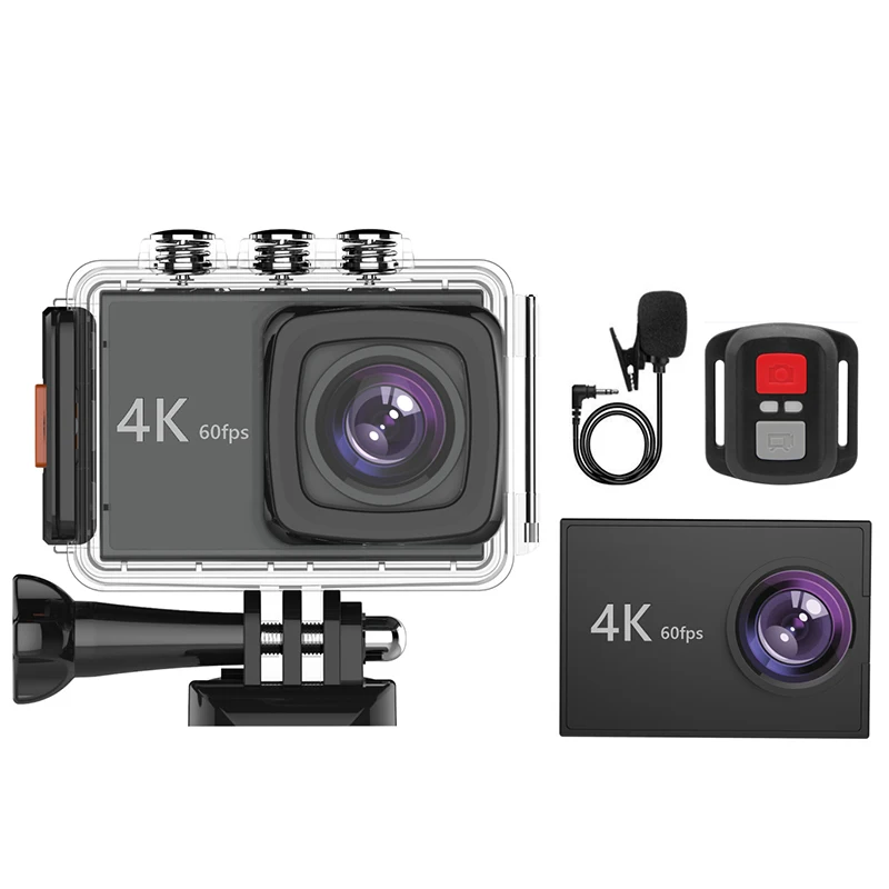 Экшн-камера K90 4K/60Fps 20 МП Ultra HD 4K Спортивная Wi-Fi Sn с голосовым управлением EIS