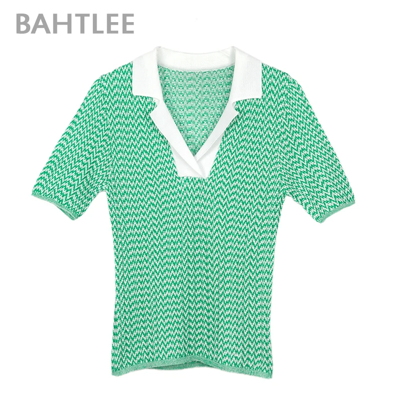 BAHTLEE Summer Women T-shirt Notched Neck Tencel Short Sleeveles Pullovers Knitted Sweaters High Elastic Geometric
BAHTLEE Summer Women T-shirt Notched Neck Tencel Short Sleeveles Pullovers Knitted Sweaters High Elastic Geometric