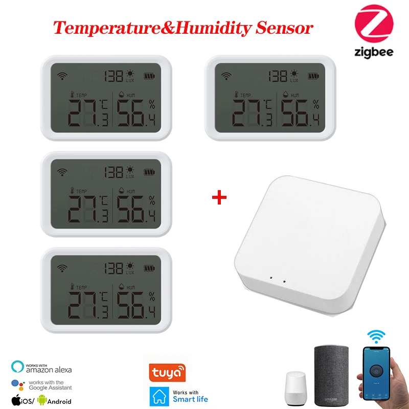 Tuya ZigBee Temperature And Humidity Sensor Indoor Hygrometer Thermometer Detector Support Alexa Google Home Tuya/Smart Life APP
Tuya ZigBee Temperature And Humidity Sensor Indoor Hygrometer Thermometer Detector Support Alexa Google Home Tuya/Smart Life APP