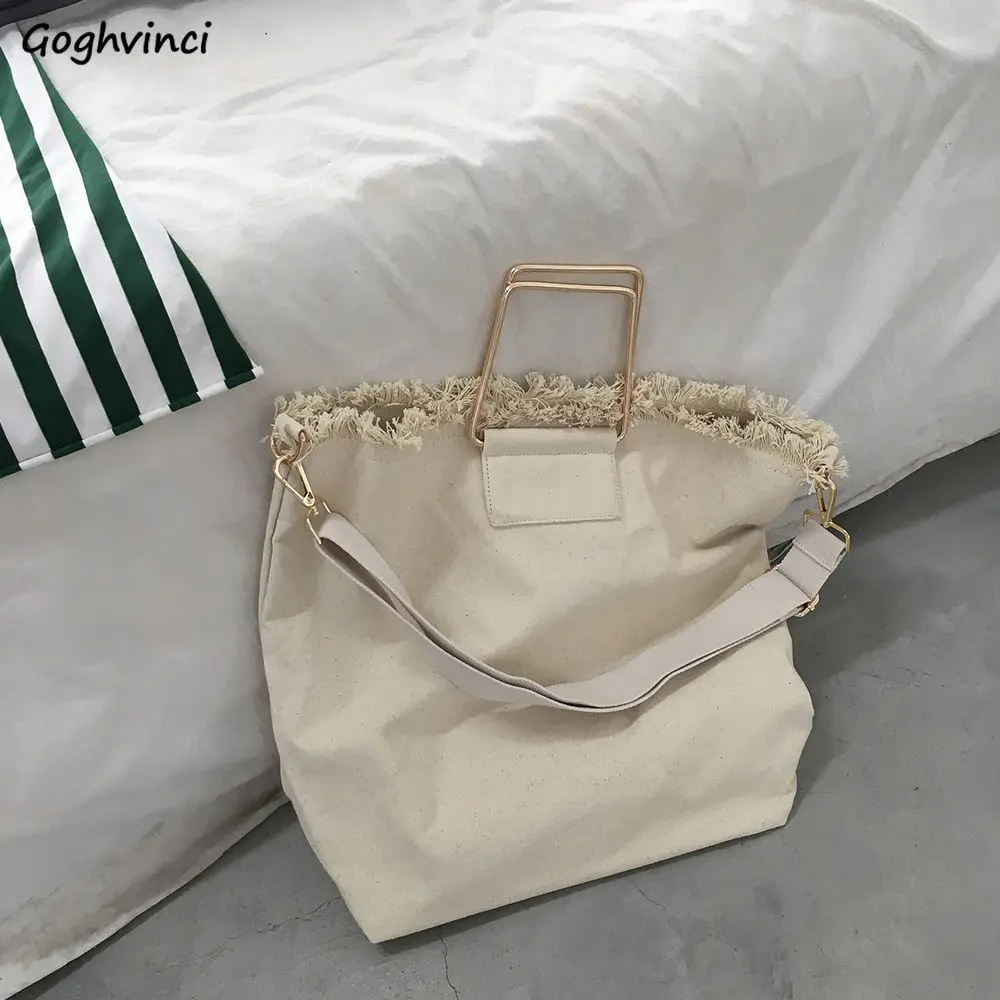 Top-Handle Bags Women Canvas Casual Totes Metal Handle Tassel Large Capacity Korean Style Retro All-match Beige Summer Handbags
Top-Handle Bags Women Canvas Casual Totes Metal Handle Tassel Large Capacity Korean Style Retro All-match Beige Summer Handbags