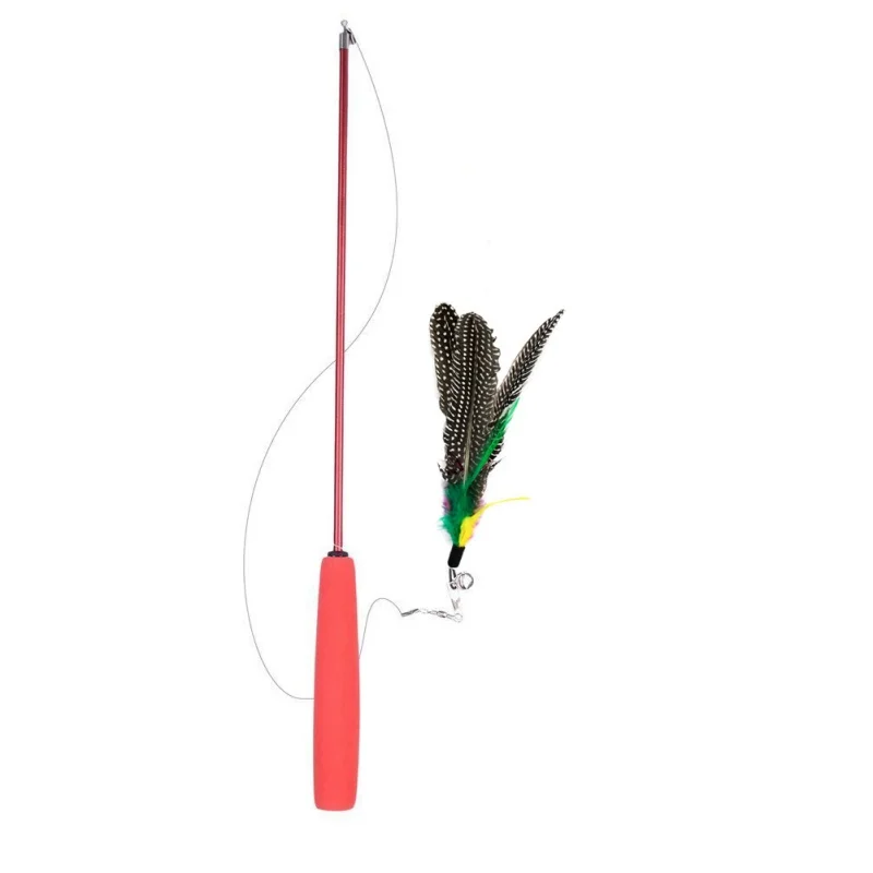 1PC Cat Toys Soft Colorful Feather Bell Rod Toy For Kitten Funny Playing Interactive Pet Supplies Home Suppl | Дом и сад