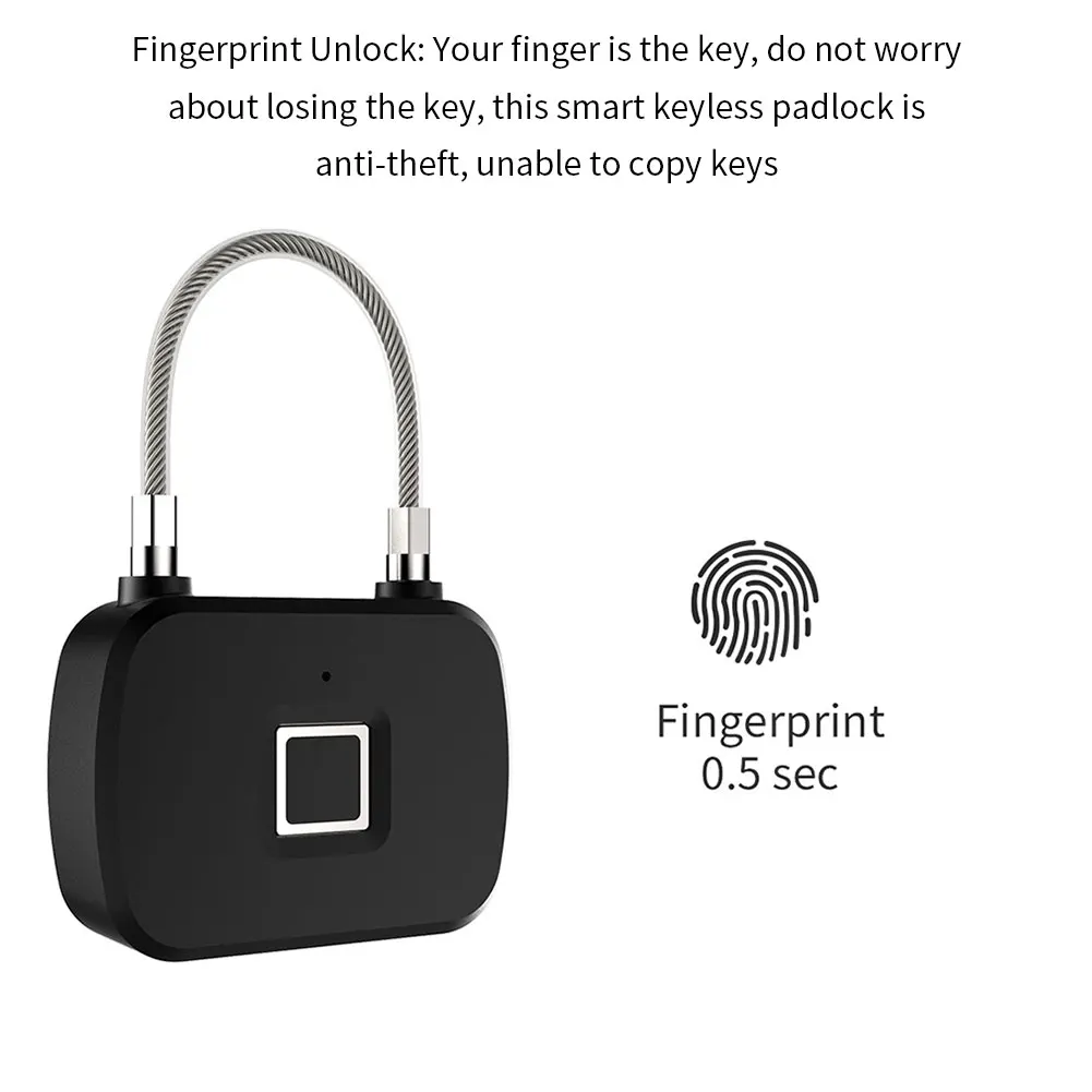 Hot Keyless Smart Fingerprint Lock Security Smart Lock Anti-Theft Security Padlock Door Luggage Case Gym Fingerprint Lock L13
Hot Keyless Smart Fingerprint Lock Security Smart Lock Anti-Theft Security Padlock Door Luggage Case Gym Fingerprint Lock L13