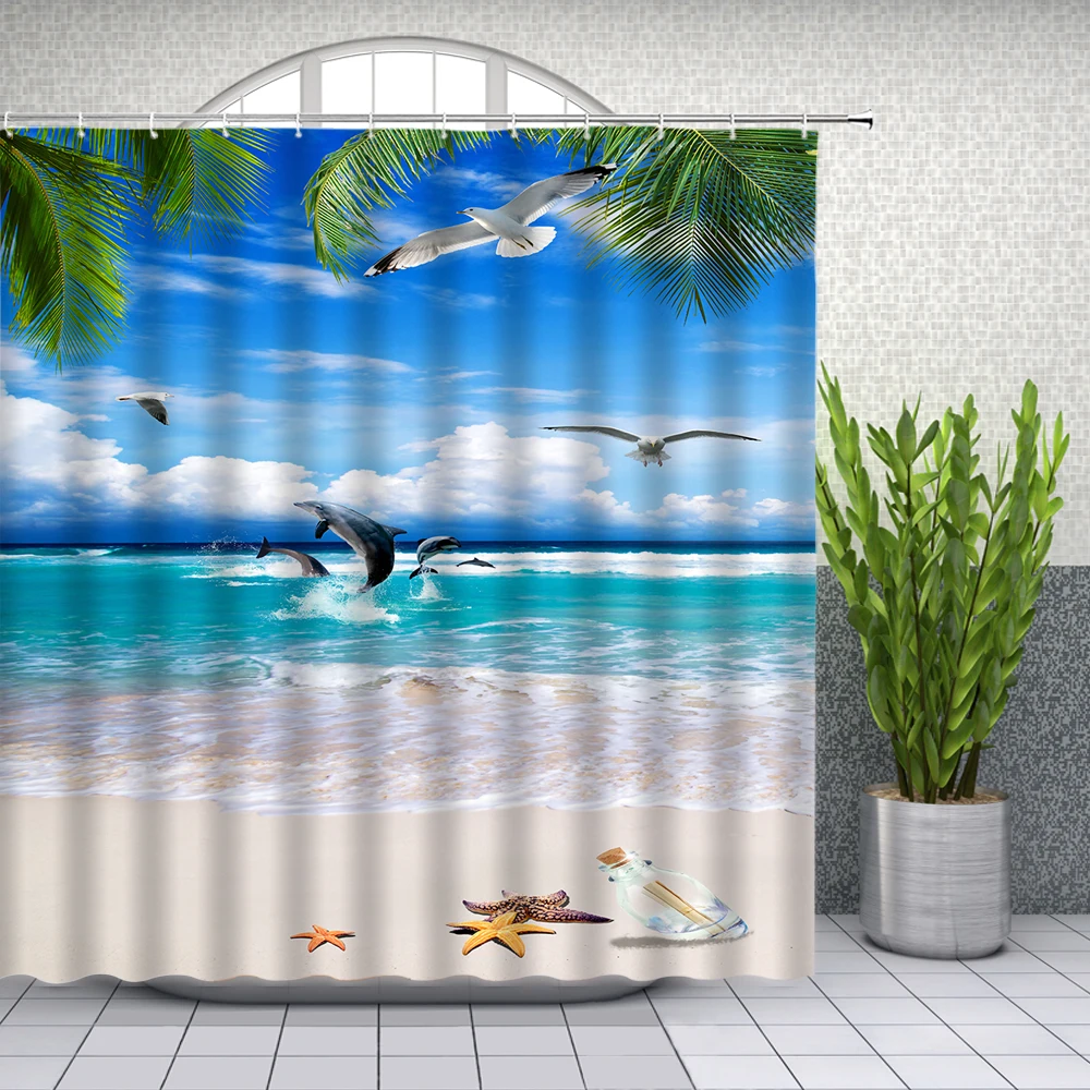 Sea Wave Shower Curtains Summer Hawaii Ocean Beach Scenery Bathroom Decor Home Bathtub Waterproof Polyester Cloth Curtain Set 
Sea Wave Shower Curtains Summer Hawaii Ocean Beach Scenery Bathroom Decor Home Bathtub Waterproof Polyester Cloth Curtain Set