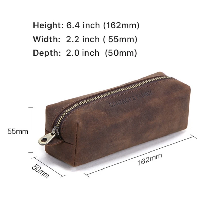 G92E Handmade Genuine Leather Pen Bag Cowhide Zipper Pouch Pencil Box Vintage Storage
G92E Handmade Genuine Leather Pen Bag Cowhide Zipper Pouch Pencil Box Vintage Storage