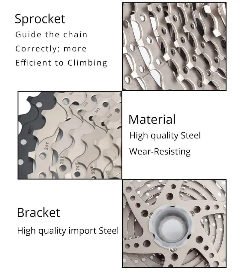 BOLANY MTB Cassete 9 Velocidad 11-42 t Mountain Bicycle Parts 9 Speed Cassette Freewheel Compatible For m430 M400 Bike Cycling
BOLANY MTB Cassete 9 Velocidad 11-42 t Mountain Bicycle Parts 9 Speed Cassette Freewheel Compatible For m430 M400 Bike Cycling