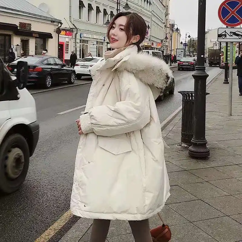 Winter Women Solid Hooded Parka Ladies New Fashion Thick Warm Long Cotton Padded Jacket Women Loose Big Fur Collar Jacket E5
Winter Women Solid Hooded Parka Ladies New Fashion Thick Warm Long Cotton Padded Jacket Women Loose Big Fur Collar Jacket E5