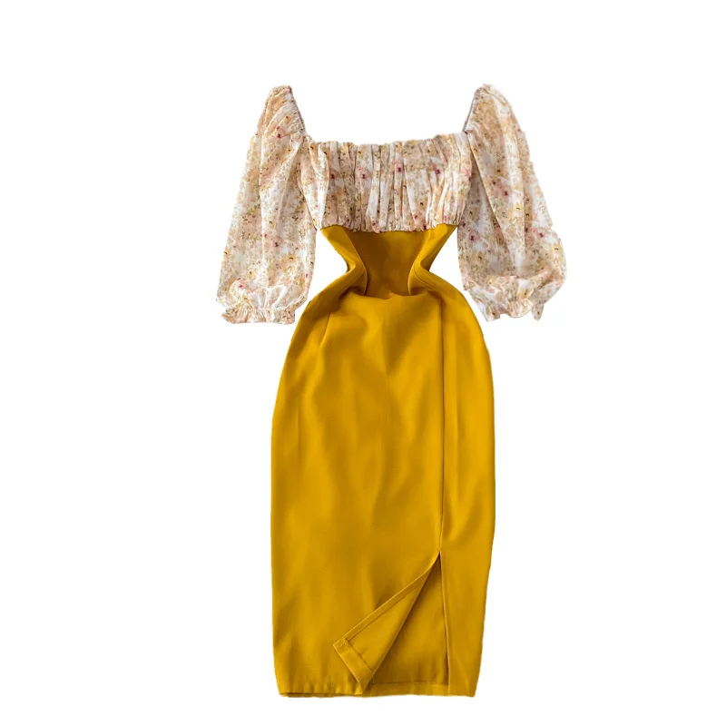 Women Half Sleeve Stitch Floral Dress Girl New Summer Square Neck Patchwork Bodycon Dress 2021 Slim Split Long Red Dress
Women Half Sleeve Stitch Floral Dress Girl New Summer Square Neck Patchwork Bodycon Dress 2021 Slim Split Long Red Dress