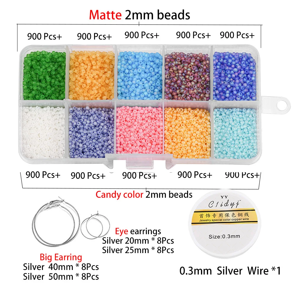 9000Pcs/Box Copper Wire Seed beads Jewelry Making Supplies Set For DIY Bracelet Earring Hook Jewelry Making Kit Accessories
9000Pcs/Box Copper Wire Seed beads Jewelry Making Supplies Set For DIY Bracelet Earring Hook Jewelry Making Kit Accessories