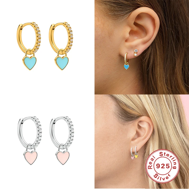 Aide 925 Sterling Silver Hoop Earrings With Cute Candy Neon Color Enamel Heart Charm Drop Earring Gold Silver Color For Girls
Aide 925 Sterling Silver Hoop Earrings With Cute Candy Neon Color Enamel Heart Charm Drop Earring Gold Silver Color For Girls