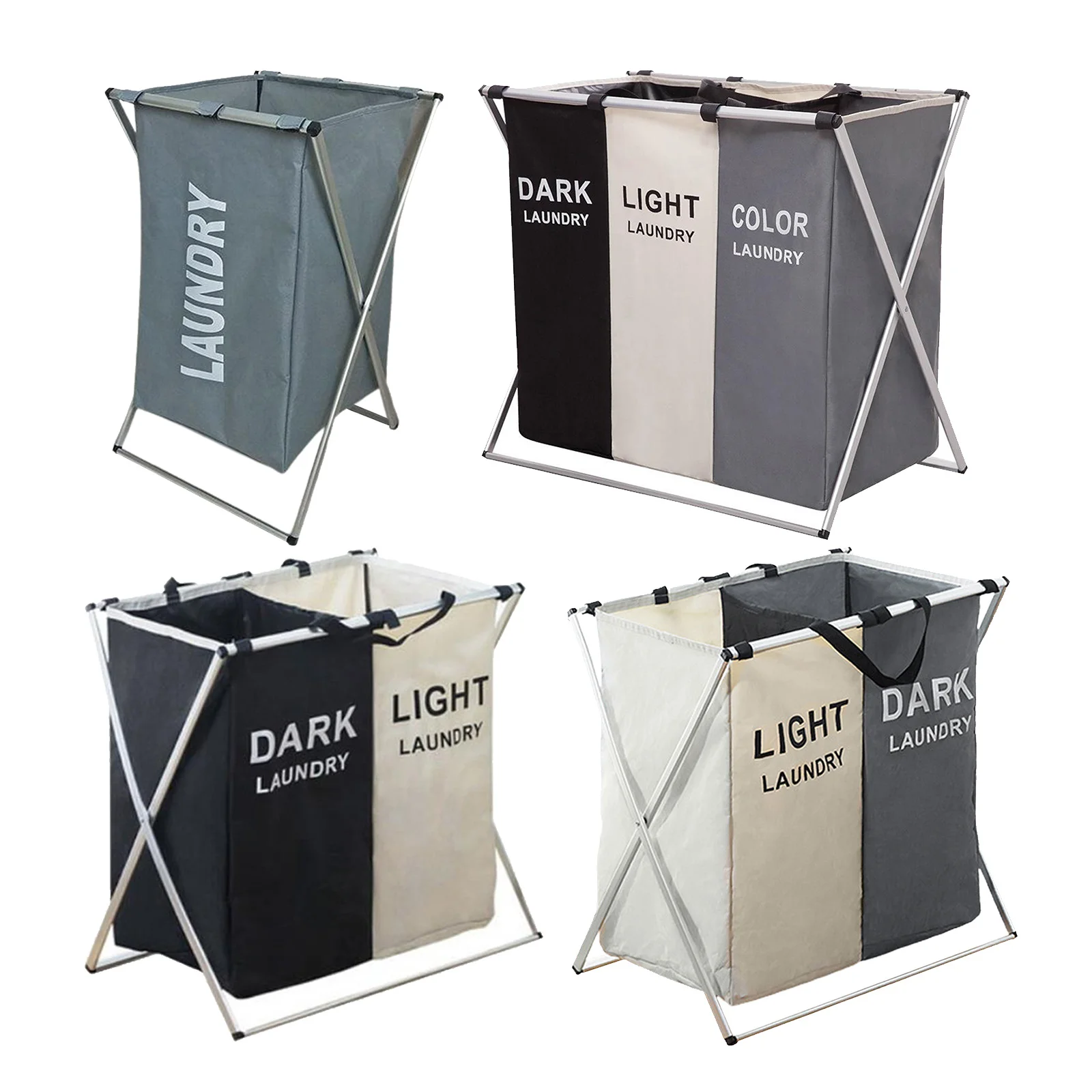 Laundry basket, dark and light color printed flower basket, aluminum frame folding sorter, household washing products storage
Laundry basket, dark and light color printed flower basket, aluminum frame folding sorter, household washing products storage