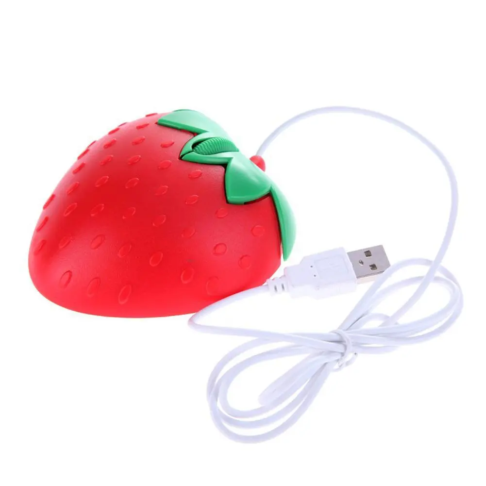 

Проводная USB-мышь, 1000DPI, 3 кнопки, светодиодная мышь, милая, красная, клубника, фрукты, подарок, USB оптическая мышь, мыши для компьютера, настольного ПК