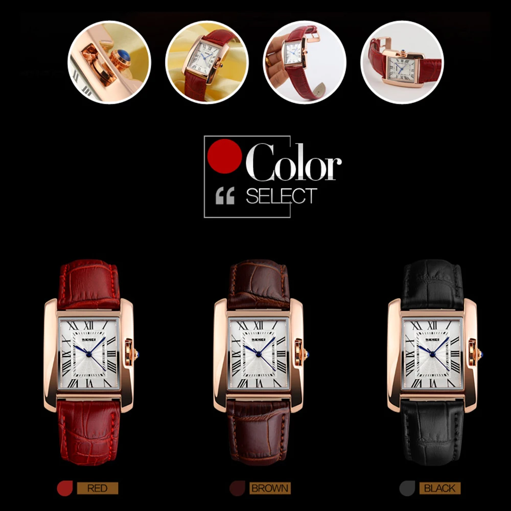 Curren Women's Watches Black & Red & Brown Retro Style Leather Strap Wristwatch 3ATM Waterproof Quartz Female Watch
Curren Women's Watches Black & Red & Brown Retro Style Leather Strap Wristwatch 3ATM Waterproof Quartz Female Watch