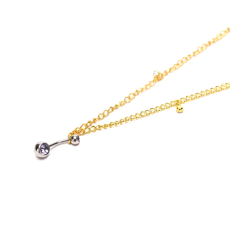 New Rhinestone Crystal Bar Waist Chain Stainless Steel Pendant Piercing Belly Barbell Navel Ring With Waist Chain 2Colors
New Rhinestone Crystal Bar Waist Chain Stainless Steel Pendant Piercing Belly Barbell Navel Ring With Waist Chain 2Colors