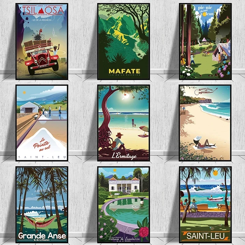 French Reunion Island Holiday Vintage Travel Posters Print Canvas Paintings Vintage For Living Room Home Decor Wall Art Pictures
French Reunion Island Holiday Vintage Travel Posters Print Canvas Paintings Vintage For Living Room Home Decor Wall Art Pictures