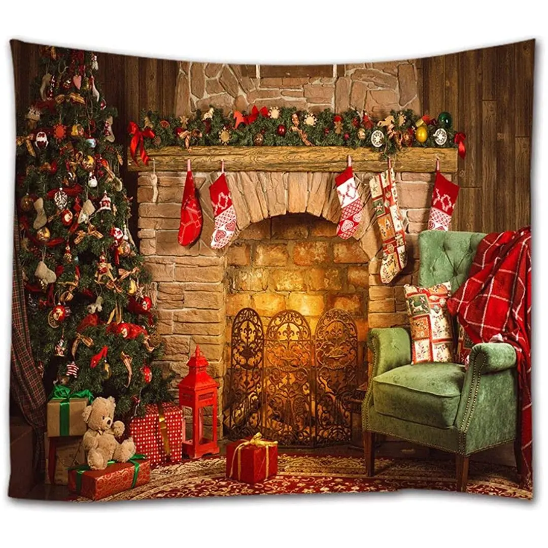 Christmas Tapestry, Xmas Merry Christams Tree Brick Fireplace Stockings Wall Hangings Tapestries for Bed Room Living Room Dorm
Christmas Tapestry, Xmas Merry Christams Tree Brick Fireplace Stockings Wall Hangings Tapestries for Bed Room Living Room Dorm