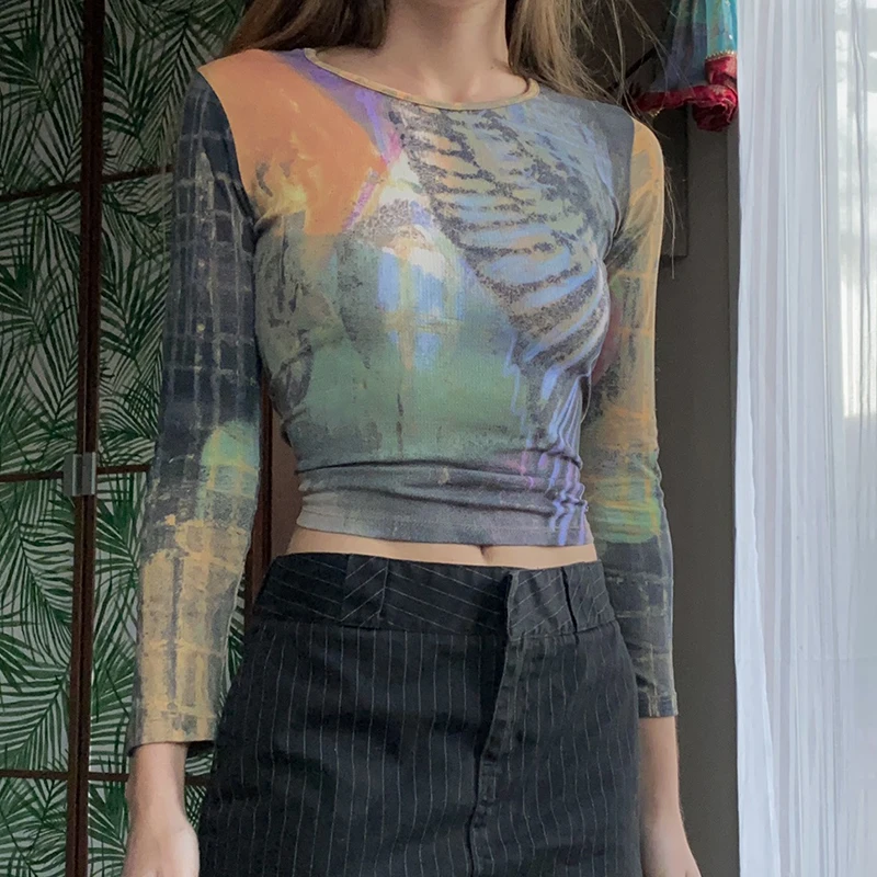Y2K Aesthetic Print T-shirt Autumn Spring Female Long Sleeve Crop Top 90s Vintage Women Basic Tee 90s Fashion Pullovers Harajuku
Y2K Aesthetic Print T-shirt Autumn Spring Female Long Sleeve Crop Top 90s Vintage Women Basic Tee 90s Fashion Pullovers Harajuku