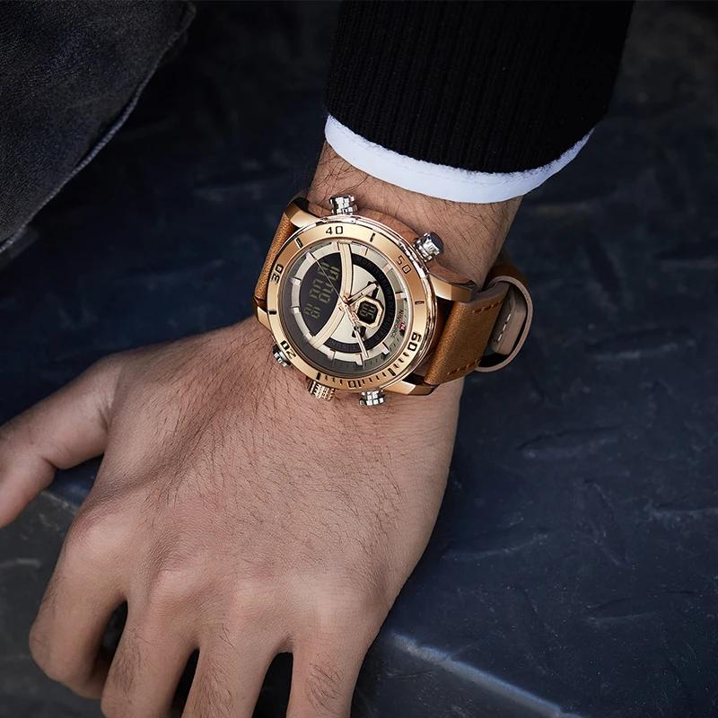 NAVIFORC Men's Sports Watches Luxury Brand Digital Chronograph Military Quartz Wristwatch Leather Waterproof Analog Alarm Clock
NAVIFORC Men's Sports Watches Luxury Brand Digital Chronograph Military Quartz Wristwatch Leather Waterproof Analog Alarm Clock