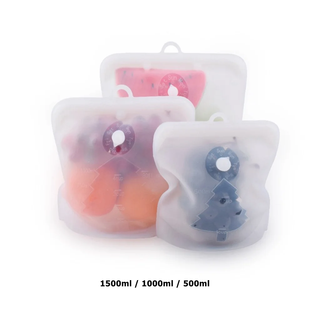 Food Bag Silicone Reusable 1500ml 1000ml 500ml Leakproof Containers Fresh Bag Food Storage Sealer Bag Freezer Bag Snack Deliv L1
Food Bag Silicone Reusable 1500ml 1000ml 500ml Leakproof Containers Fresh Bag Food Storage Sealer Bag Freezer Bag Snack Deliv L1