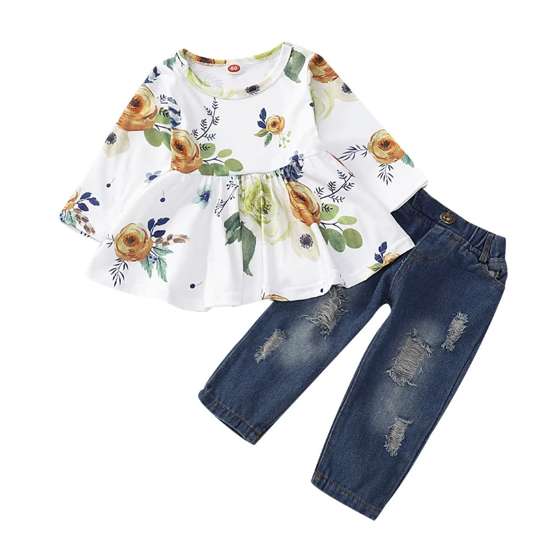 IYEAL Toddler Girls Clothes Baby Girl Outfit Floral Shirt Tops Ripped Jeans Pant Infant Gift Clothing Set
IYEAL Toddler Girls Clothes Baby Girl Outfit Floral Shirt Tops Ripped Jeans Pant Infant Gift Clothing Set