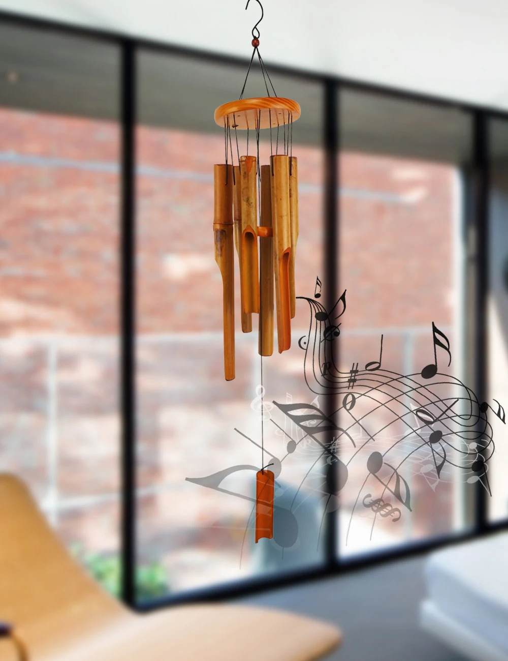 Бамбуковые колокольчики для ветра на открытом воздухе деревянные музыкальные