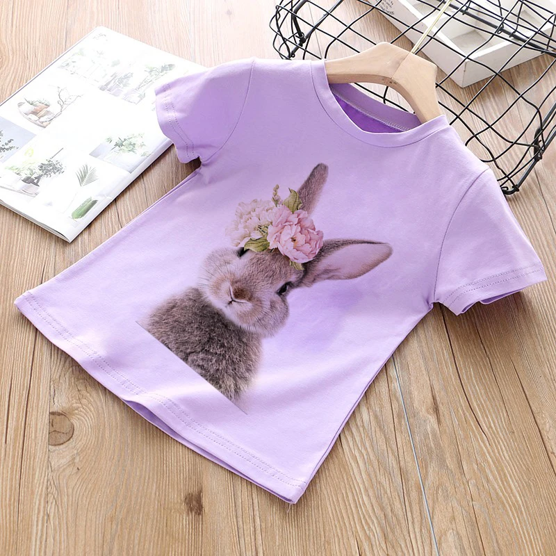 3 Color Elephant Funny Kawaii Girls Clothes Streetwear Boys Shirts Round Neck Baby Girl Tops Cartoon Casual Kids T-shirt Fashion | Мать и