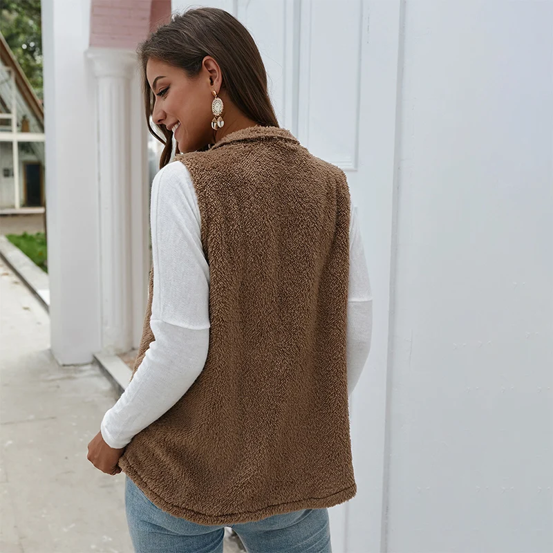 Plush Jacket Coat Fashion 2021 Winter Warm Solid Color Vest Coats Turn-Down Collar Pull Sans Manche 4 Color Women Clothes
Plush Jacket Coat Fashion 2021 Winter Warm Solid Color Vest Coats Turn-Down Collar Pull Sans Manche 4 Color Women Clothes