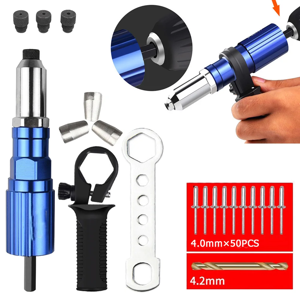 58pcs/set Electric Rivet Nut Tool Adaptor Insert Cordless Power Drill Tools Kit Labor-saving And Efficient Riveter Gun Tool Part
58pcs/set Electric Rivet Nut Tool Adaptor Insert Cordless Power Drill Tools Kit Labor-saving And Efficient Riveter Gun Tool Part
