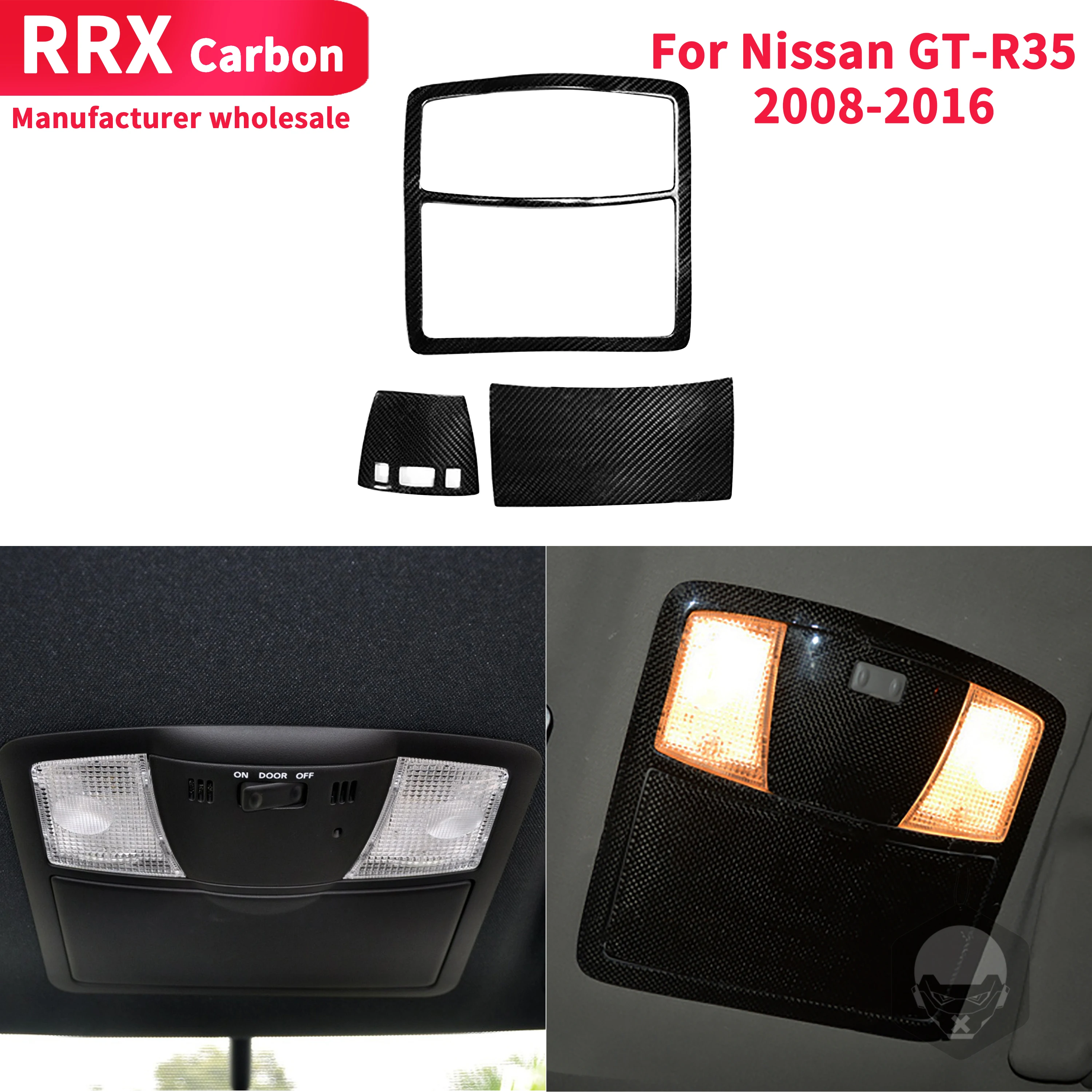 RRX Real Carbon Fiber Car Overhead Reading Light Cover Trim Stickers for Nissan GTR GT-R R35 2008-2016 Interior Auto Accessories
RRX Real Carbon Fiber Car Overhead Reading Light Cover Trim Stickers for Nissan GTR GT-R R35 2008-2016 Interior Auto Accessories
