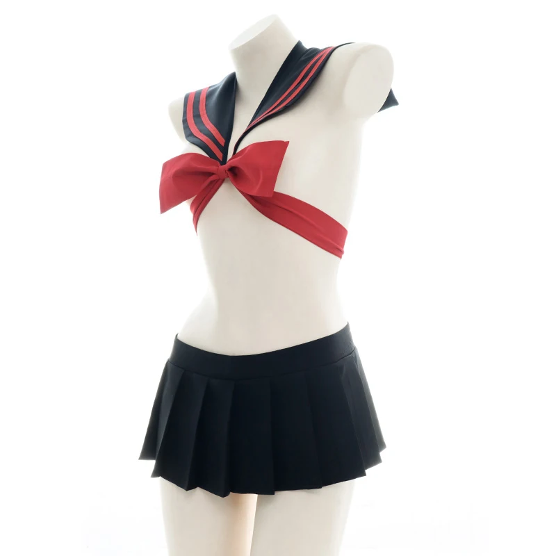 Women's Sexy Cute Bowknot Bandage Sailor Suit Cosplay Lolita Girls Student Take Photo Private Underwear Tops & Skirt Uniform Set
Women's Sexy Cute Bowknot Bandage Sailor Suit Cosplay Lolita Girls Student Take Photo Private Underwear Tops & Skirt Uniform Set