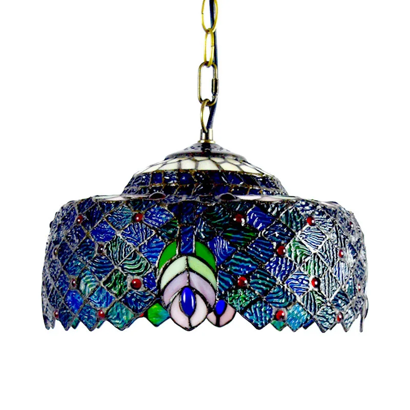 Blue Peacock Color Chandelier Retro Led Glass Lamp Living Room Bedroom Tiffany Eye Protection Decorative Lighting
Blue Peacock Color Chandelier Retro Led Glass Lamp Living Room Bedroom Tiffany Eye Protection Decorative Lighting