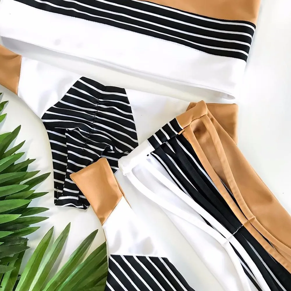 New Summer Beachwear Swimwear Women Bikini 2020 Sexy Black White Stripe Strapless Swimsuit Two Pieces Bathing Biquini Bikiny
New Summer Beachwear Swimwear Women Bikini 2020 Sexy Black White Stripe Strapless Swimsuit Two Pieces Bathing Biquini Bikiny