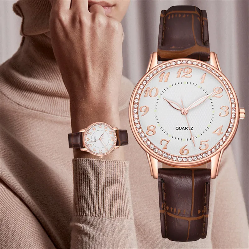 Ladies Leather Strap Ladies Watch Quartz Watch Luminous Rhinestone Ladies Watch Fashion Casual Bracelet Watch relojes para mujer
Ladies Leather Strap Ladies Watch Quartz Watch Luminous Rhinestone Ladies Watch Fashion Casual Bracelet Watch relojes para mujer