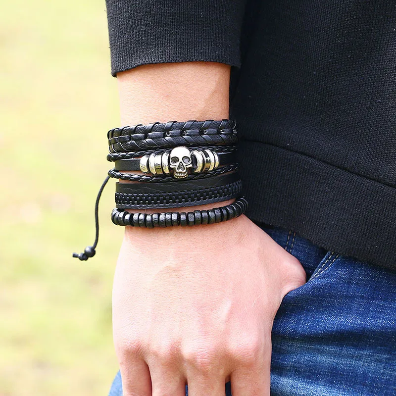 AJC Men's jewelry bracelet retro braided suit cowhide bracelet simple hemp rope DIY skull leather bracelet
AJC Men's jewelry bracelet retro braided suit cowhide bracelet simple hemp rope DIY skull leather bracelet